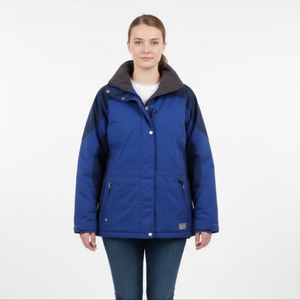 Vintage L.L. BEAN Women’s Medium Blue Winter Ski Jacket Primaloft Insulation